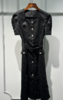 SZ2S119_漆黑色_连衣裙_夏季_方领泡泡袖珍珠扣收腰系带_高级女装_BERNIEELEN 伯妮斯茵 商品缩略图0