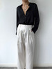 丝所｜S23G025 惊鸿斜襟丝棉宽松长裤［ 白 ] 商品缩略图0