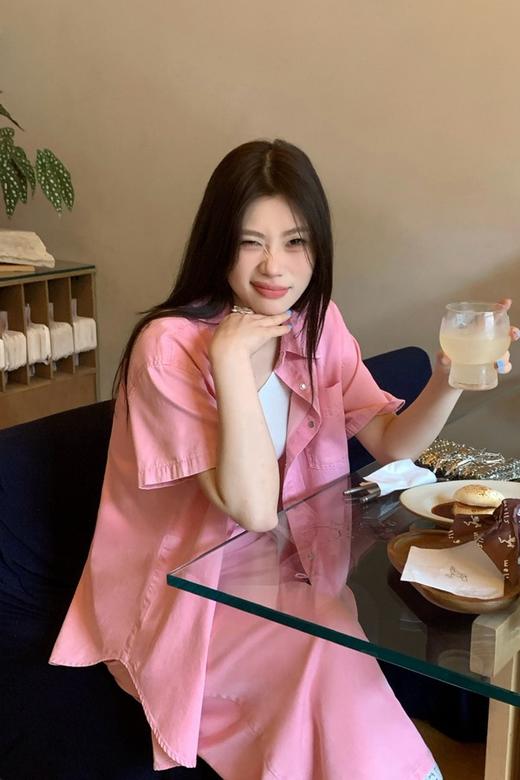 WHO KNOWS 粉色牛仔衬衫半裙套装 20439 商品图2