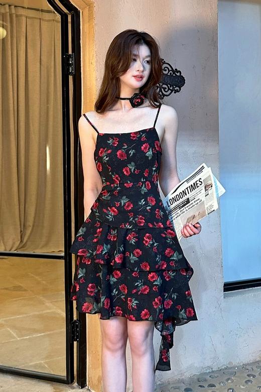 SIA SAYLOR 浪漫玫瑰吊带短裙 20433 商品图0