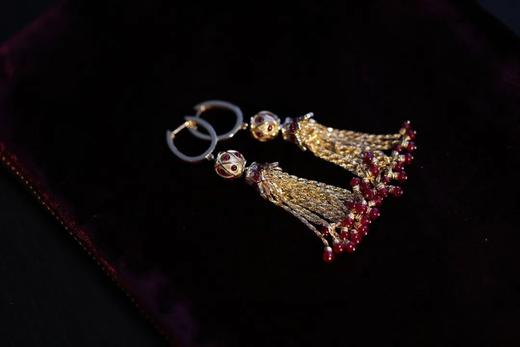 质感和舒适都要有 | 红宝石古董流苏耳环 商品图7