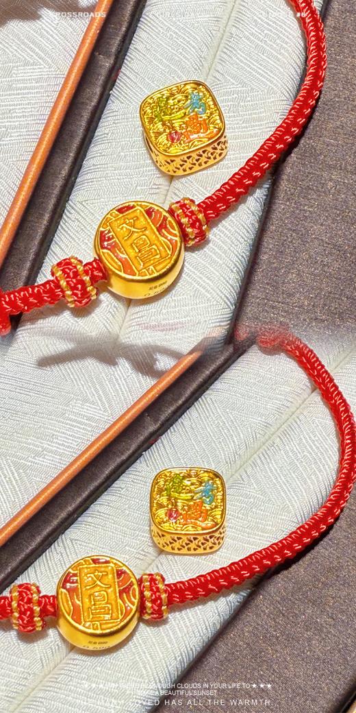 【文昌御守】  文昌护佑御守转运珠 足金999黄金文昌御守珐琅彩逢考必过锦鲤上岸 一口价 金重约0.6克 商品图4