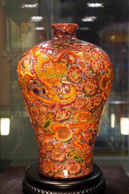 万花地金丝珐琅十三太保梅瓶 商品图0