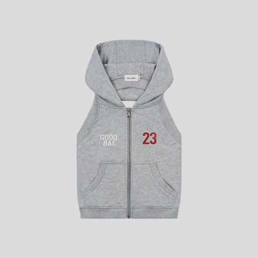 GOODBAI 粗体23logo印花挂脖连帽露背卫衣背心 商品图2