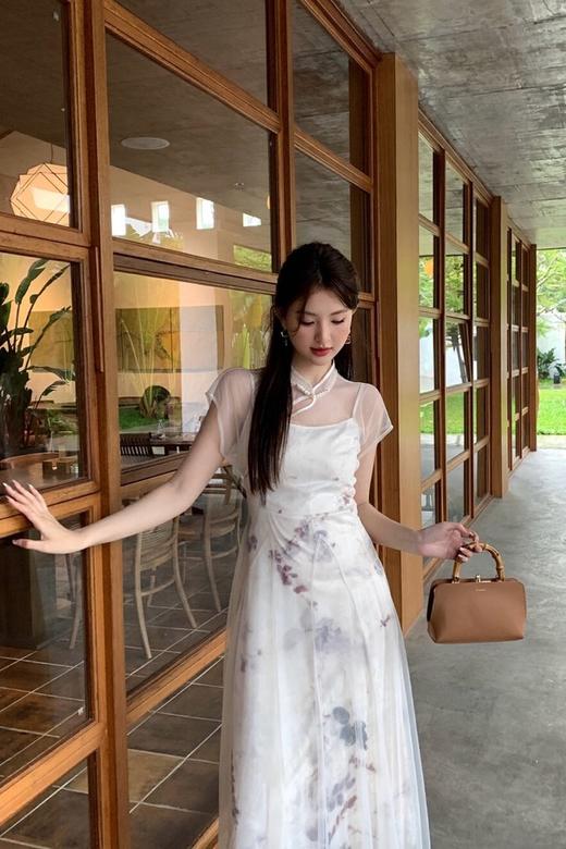 SUMMER & SAGE 新中式薄纱罩衫吊带裙套装 20450 商品图6