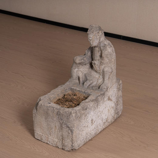 清	石雕胡人戏狮花盆 商品图2
