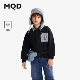 【秒】【特】【MQD】童装儿童加绒卫衣秋冬季polo领儿童上衣