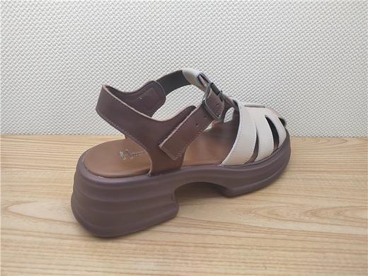 豪行夏季新款23224395真皮时尚罗马低跟女鞋凉鞋皮鞋 商品图2