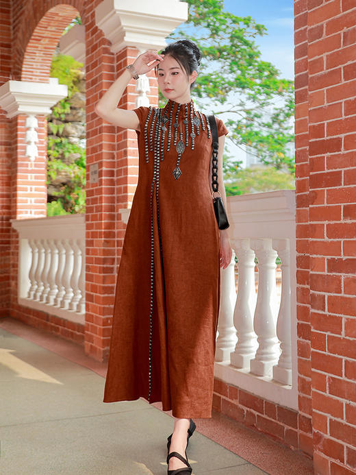 零珠片玉棉麻连衣裙 |杨老师经典款 | 现货 商品图7