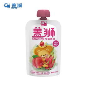 L盖狮100g水蜜桃火龙果香蕉苹果可吸果泥