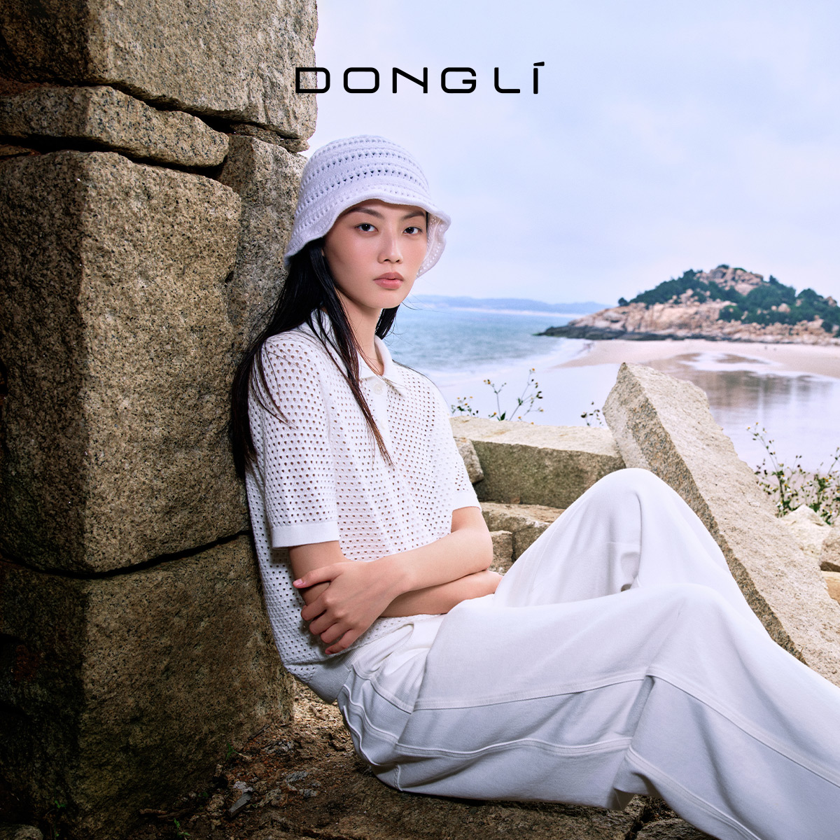 东黎 • 温柔的海风 珊瑚岛-POLO 海岛棉女士T恤领短袖 5189