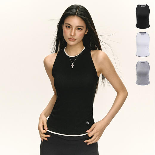 Ariseism  美式复古设计感假两件抹胸背心女夏季新款辣妹修身上衣 商品图0