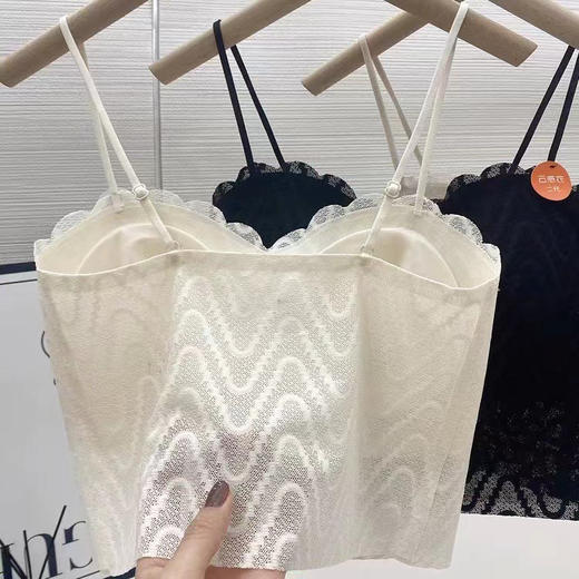 夏季新款云感衣蕾丝吊带内衣女薄款固定杯美背抹胸防走光打底衫夏季爆款背心小红书同款 商品图3