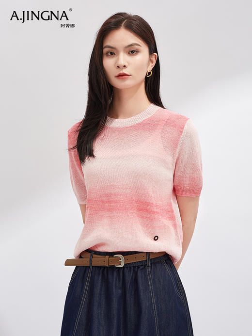 【舒适惬意】阿菁娜时尚浪漫轻盈透气镂空上衣F30X301010 商品图2