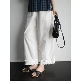 GYH 9087休闲全松紧腰花边宽松花边裤