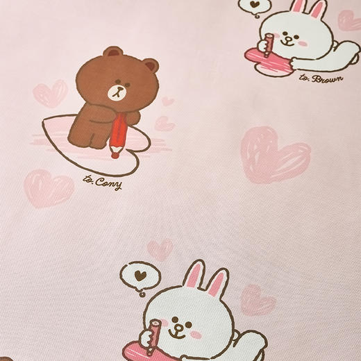 商超爆款【丝享布朗熊冰氧霜冻牛奶丝PRO印花席 情书】粉色 环保印染工 色泽亮丽 久用不易褪色 商品图7