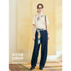 两三事哲思永续2025夏季新款时尚印花丝带装饰弯刀裤牛仔裤女宽松 商品缩略图3