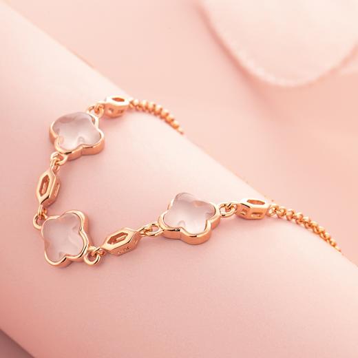 银小贝  芙蓉石四叶草手链 商品图2