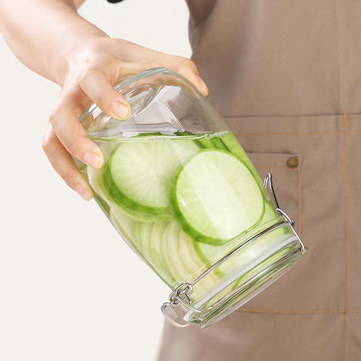 【卡扣玻璃密封罐】食品级瓶子泡酒容器泡菜坛子腌制咸菜蜜罐头杂粮收纳空瓶 商品图2