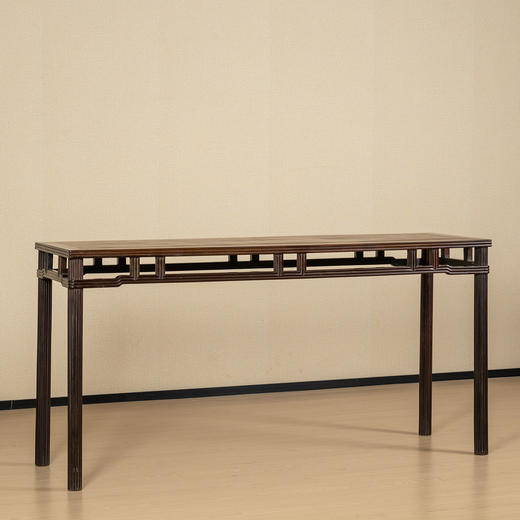 清	红木瓜棱腿罗锅枨矮栳圆包圆独板条桌 商品图1