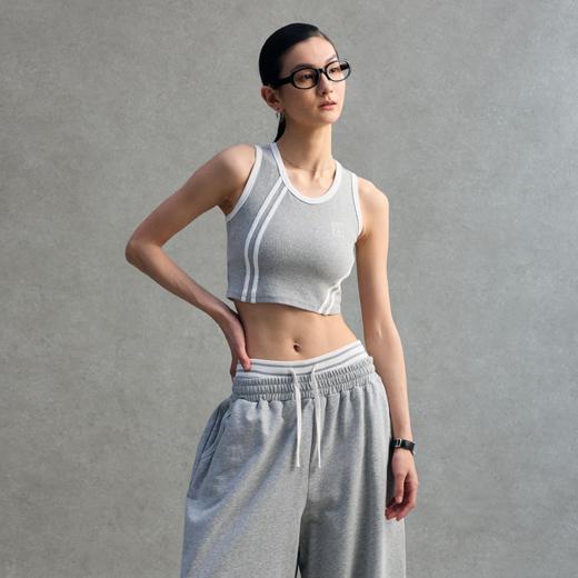 GOODBAI 23 logo编号不规则撞色织带圆领工字背心 商品图0