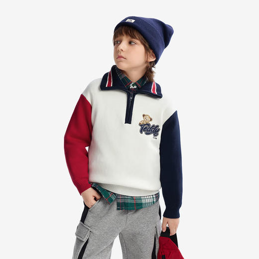 【MQD】[泰迪珍藏系列]童装男童毛衣针织衫冬季翻领儿童上衣 商品图2