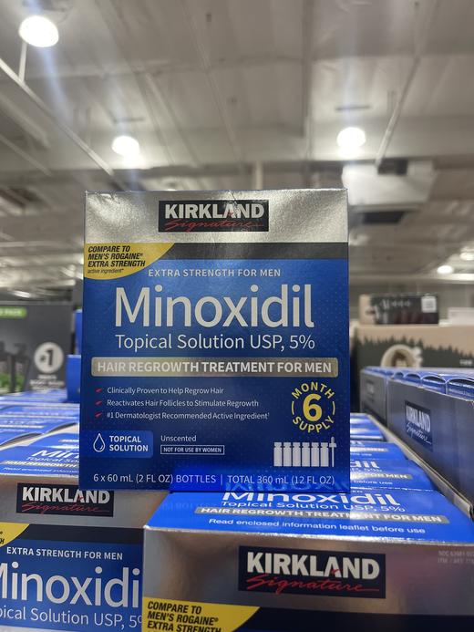 到手价269元！6个月量！男士生发剂！26-12月保质期 Kirkland Minoxidil 生发剂60ml*6瓶 美国代购，无中文标签，介意慎拍 商品图0