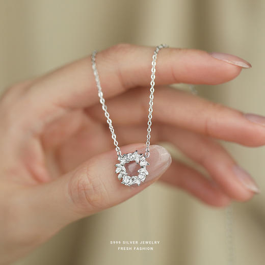 【幸运花环】S999纯银项链【YXS-A4194】 商品图1