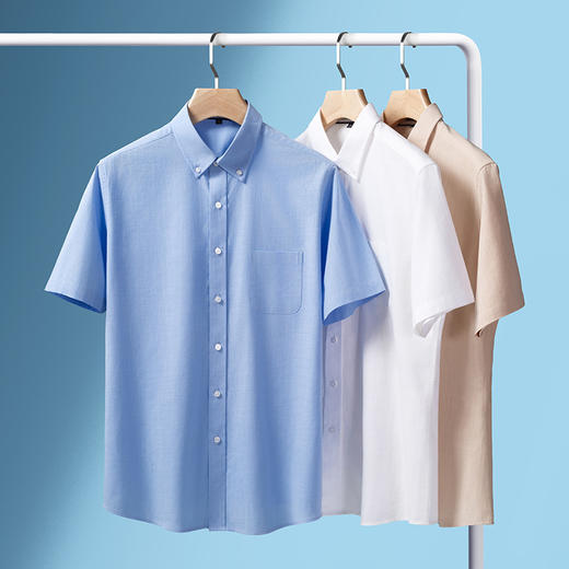 【纯棉透气】罗蒙夏季短袖衬衫男士商务通勤休闲百搭前胸口袋衬衣男上衣 商品图4