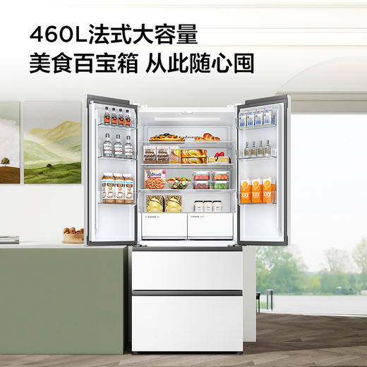 TCL小清柠460升法式多门四开门双净味58cm超薄机身一级能效冰箱 R460T5-D 商品图4
