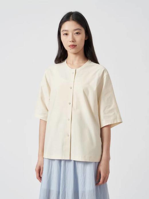 2楼素然环保棉斜纹针织布圆领衬衫吊牌价1050 商品图1