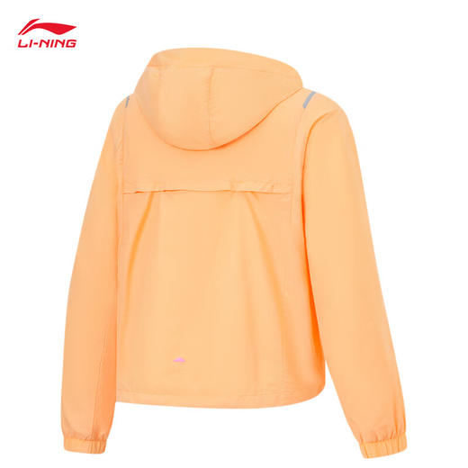 李宁 女子防风防泼水运动风衣纯色简约连帽开衫外套 商品图5