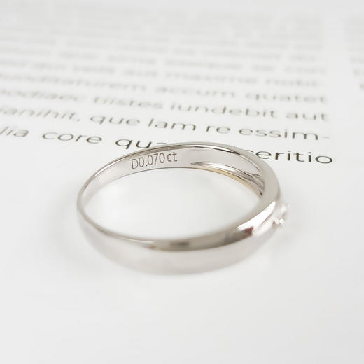 【天然正品】AU750白金时尚经典款0.070克拉钻石戒指14.5号（戒圈可改）中性现售价：1880（特价）190525TJ17 商品图7