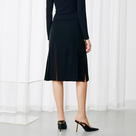 EITIE爱特爱秋季新款设计简约通勤高腰显瘦半身裙7906603 商品图4