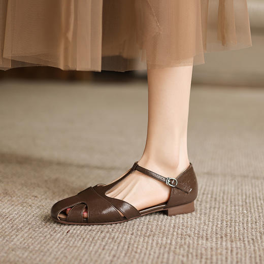 阿么手工女鞋包舒适软底罗马鞋百搭夏季新款透气复古时装凉鞋2CM 商品图4