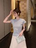 张心子【琉光蝶影】半高领轻薄透气气质显瘦针织上衣 U2505074 商品缩略图8