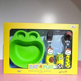4楼Eubelle欧蓓 美国EAT4FUN怡饭儿童餐碗3件套礼盒装 3岁以上 吊牌价：106元 活动价：63元
