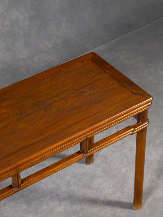 清	黄花梨劈料裹腿圆包圆条桌 商品图2