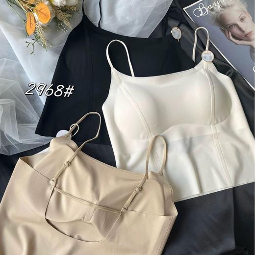 买一送一吊带背心固定带胸垫美背装文胸可外穿辣妹无痕内搭上衣冰丝女内衣一体式内衣小红书同款 商品图1