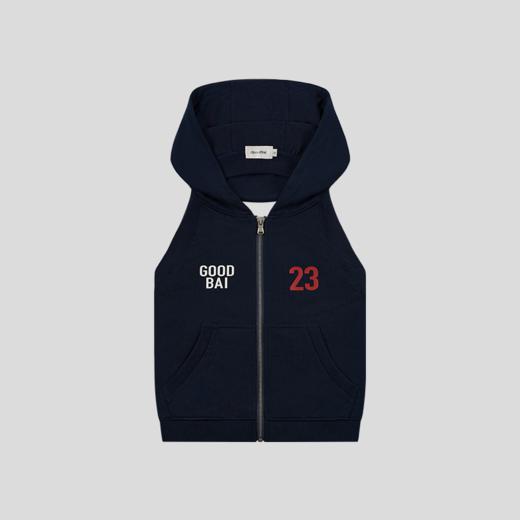 GOODBAI 粗体23logo印花挂脖连帽露背卫衣背心 商品图3
