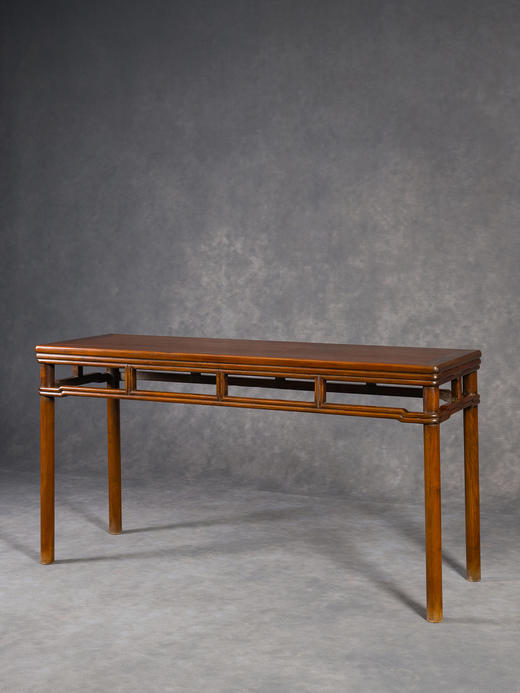 清	黄花梨劈料裹腿圆包圆条桌 商品图1