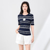 「高货wl」全新升级【铂金会员220/天猫299/差价79】(41109)洛诗琳兰精天丝冰感针织衫2025夏季小香风钉珠条纹T恤上衣 商品缩略图0