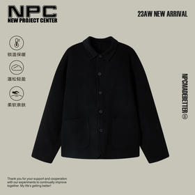 NPC潮牌100绵羊毛手工双面呢大衣老钱风翻领毛呢外套NP3ATJ10