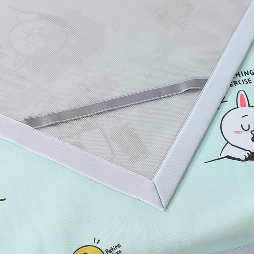 商超爆款【丝享布朗熊冰氧霜冻牛奶丝PRO印花席 情书/派对】绿色 A类标准面料 净舒适 放心躺平 商品图4