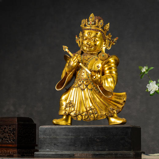 清	铜鎏金大黑天二臂玛哈嘎拉 商品图0