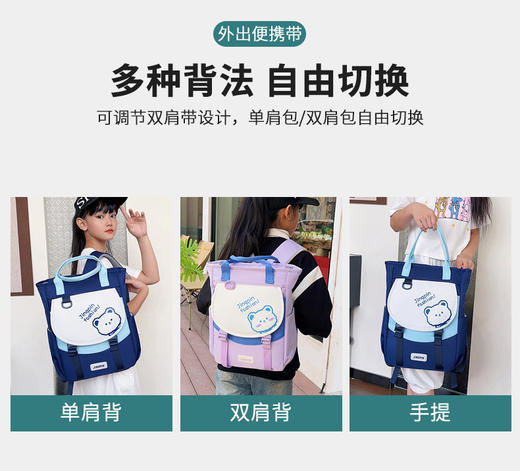【多功能书包新选择🎒】手提+双肩自由切换，超大容量陪伴每一天！孩子补课、美术、运动全搞定✔️新款中小学生书包  商品图1