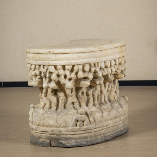 清	汉白玉葫芦纹腰形石座 商品图2