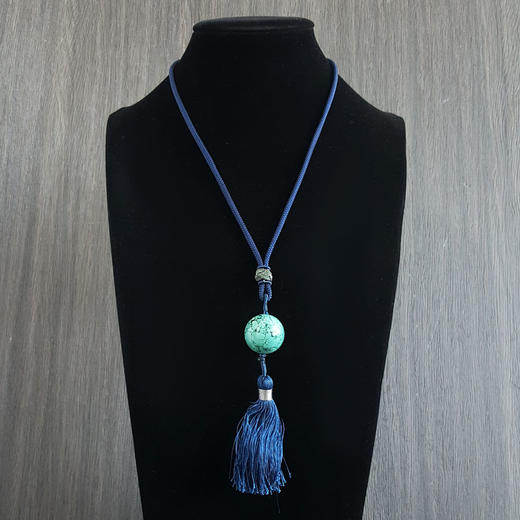 【天然正品】天然精品约24.3MM原矿绿松石圆珠吊坠项链24.3*24.3MM中性现售价：1080（特价）280525TJ32 商品图8