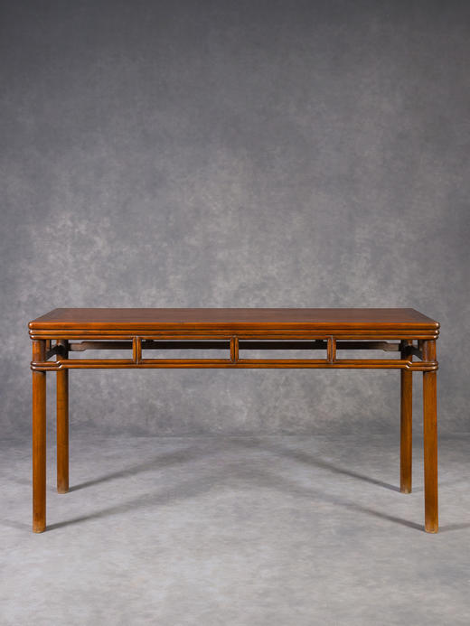 清	黄花梨劈料裹腿圆包圆条桌 商品图0