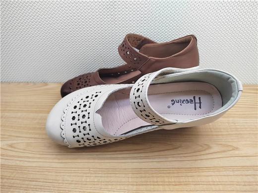 豪行夏季新款23246385真皮休闲中跟复古女鞋凉鞋 商品图2
